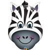 Folieballon Nieuwsgierige Zebra - 81 cm